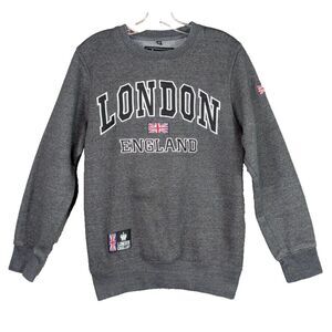 Vintage G-Crown London England Embroidered Crew Neck Adult Preppy‎ Gray Men's M